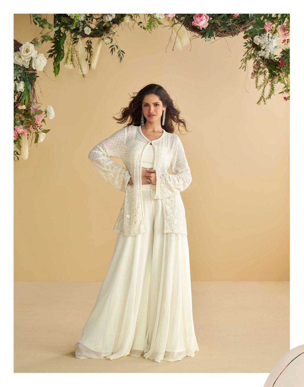 NITYA BY SAYURI DESIGNER IN REAL PREMIUM SILK WITH HEAVY EMBROIDERED FRONT AND BACK WORK JACKET 