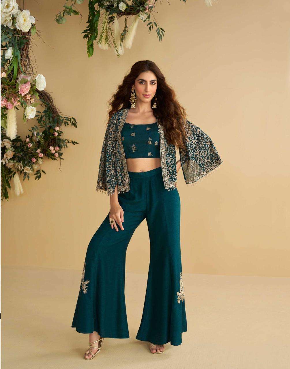 NITYA BY SAYURI DESIGNER IN REAL PREMIUM SILK WITH HEAVY EMBROIDERED FRONT AND BACK WORK JACKET 