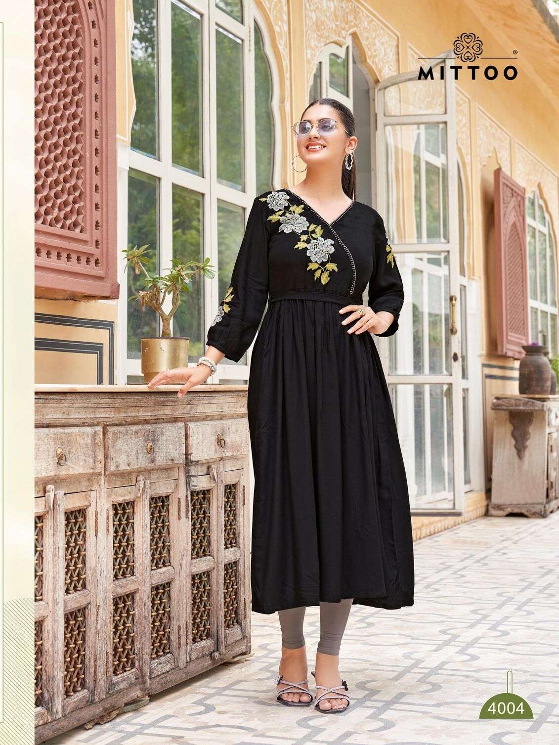 NORA BY MITTOO IN HEAVY RAYON WITH HANDWORK ANARKALI STYLE 