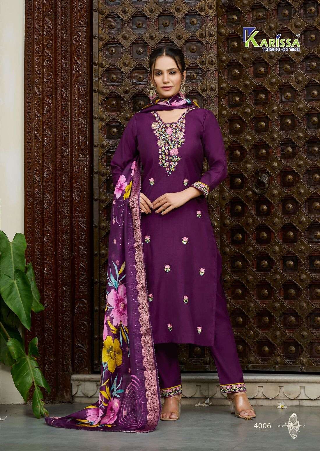 NORA VOL-4 BY KARISSA IN PREMIUM PURE FANCY VISCOSE THREAD HAND KHATLI WORK 