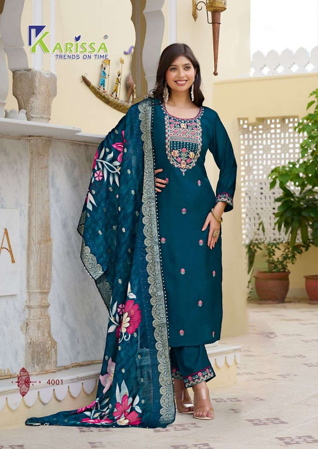 NORA VOL-4 BY KARISSA IN PREMIUM PURE FANCY VISCOSE THREAD HAND KHATLI WORK 