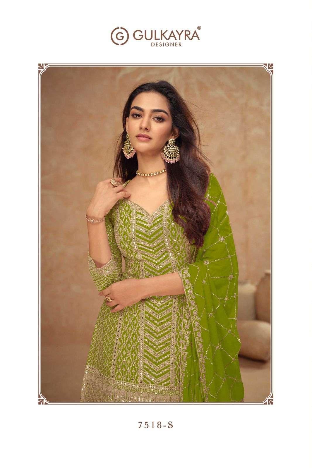 PALAK VOL-5 BY GULKAYRA DESIGNER IN REAL CHINON TOP & PLAZZO WITH EMBROIDERY WORK 