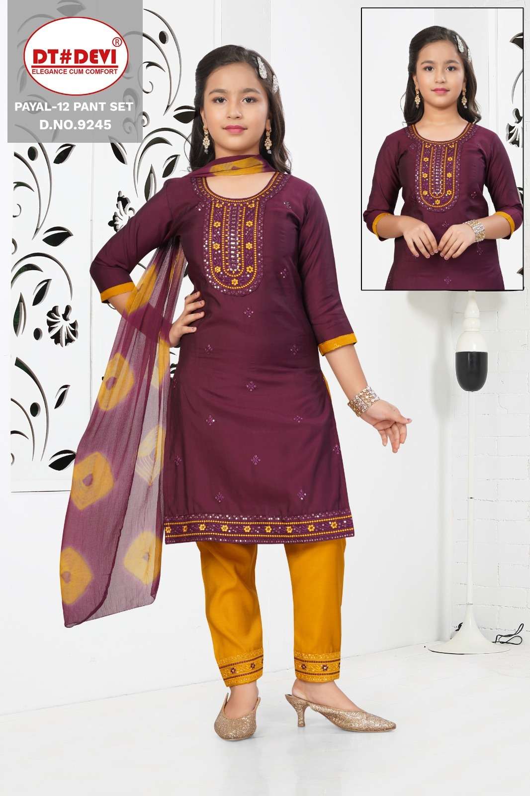 PAYAL-12 BY DT DEVI IN ROMAN SILK DESIGN KURTI PANT SET &  NAZEEN DOUBLE COLOUR DUPATTA 