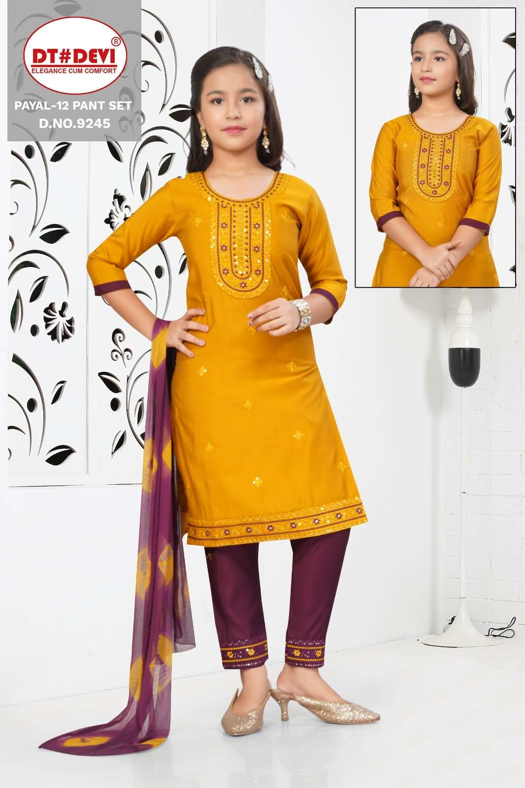 PAYAL-12 BY DT DEVI IN ROMAN SILK DESIGN KURTI PANT SET &  NAZEEN DOUBLE COLOUR DUPATTA 