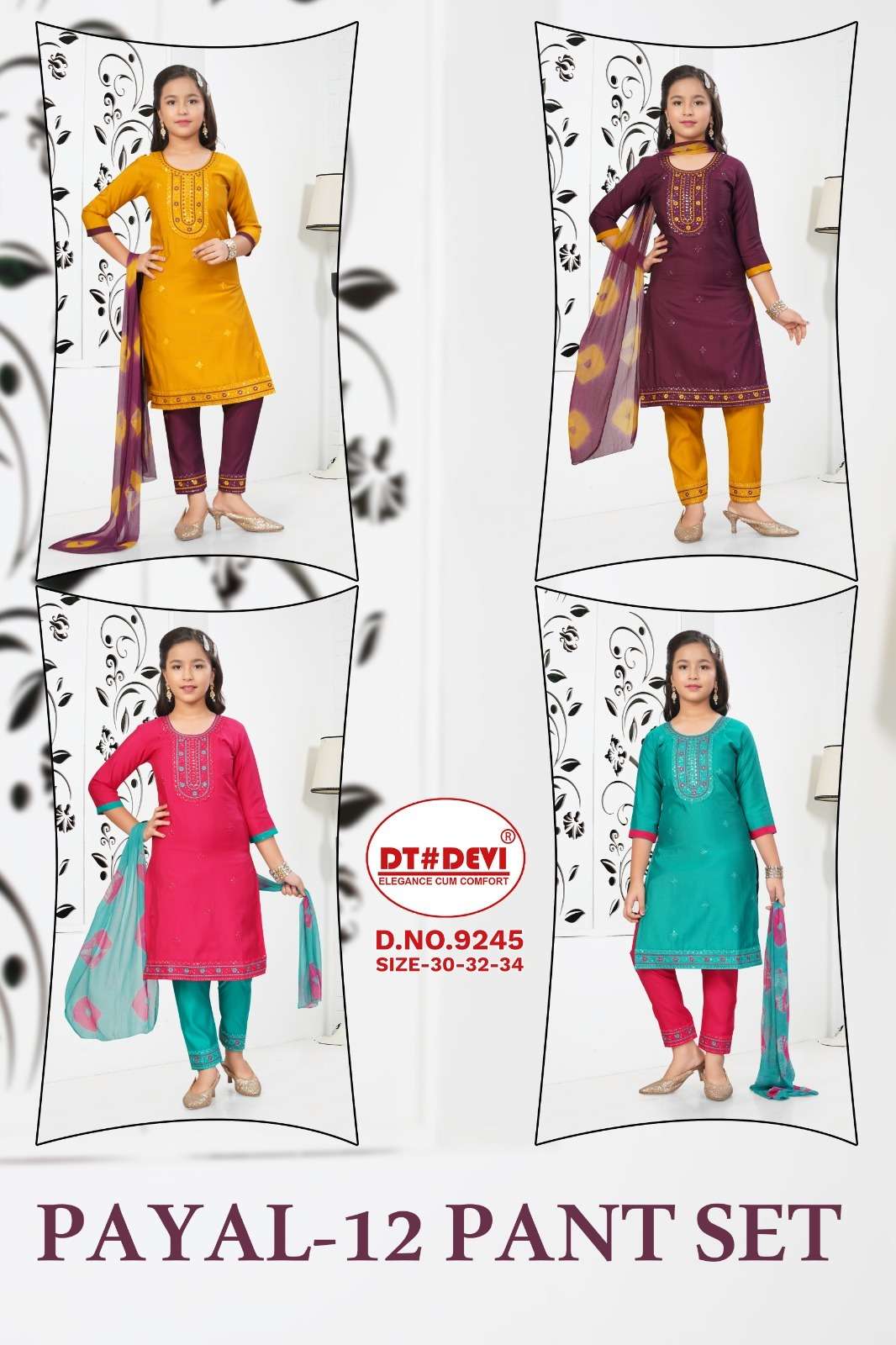 PAYAL-12 BY DT DEVI IN ROMAN SILK DESIGN KURTI PANT SET &  NAZEEN DOUBLE COLOUR DUPATTA 