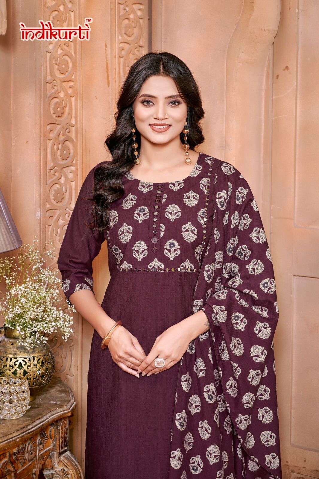 PAYAL VOL-2 BY INDIKURTI IN VETICAN PRINT WITH FANCY EMBROIDERY WORK