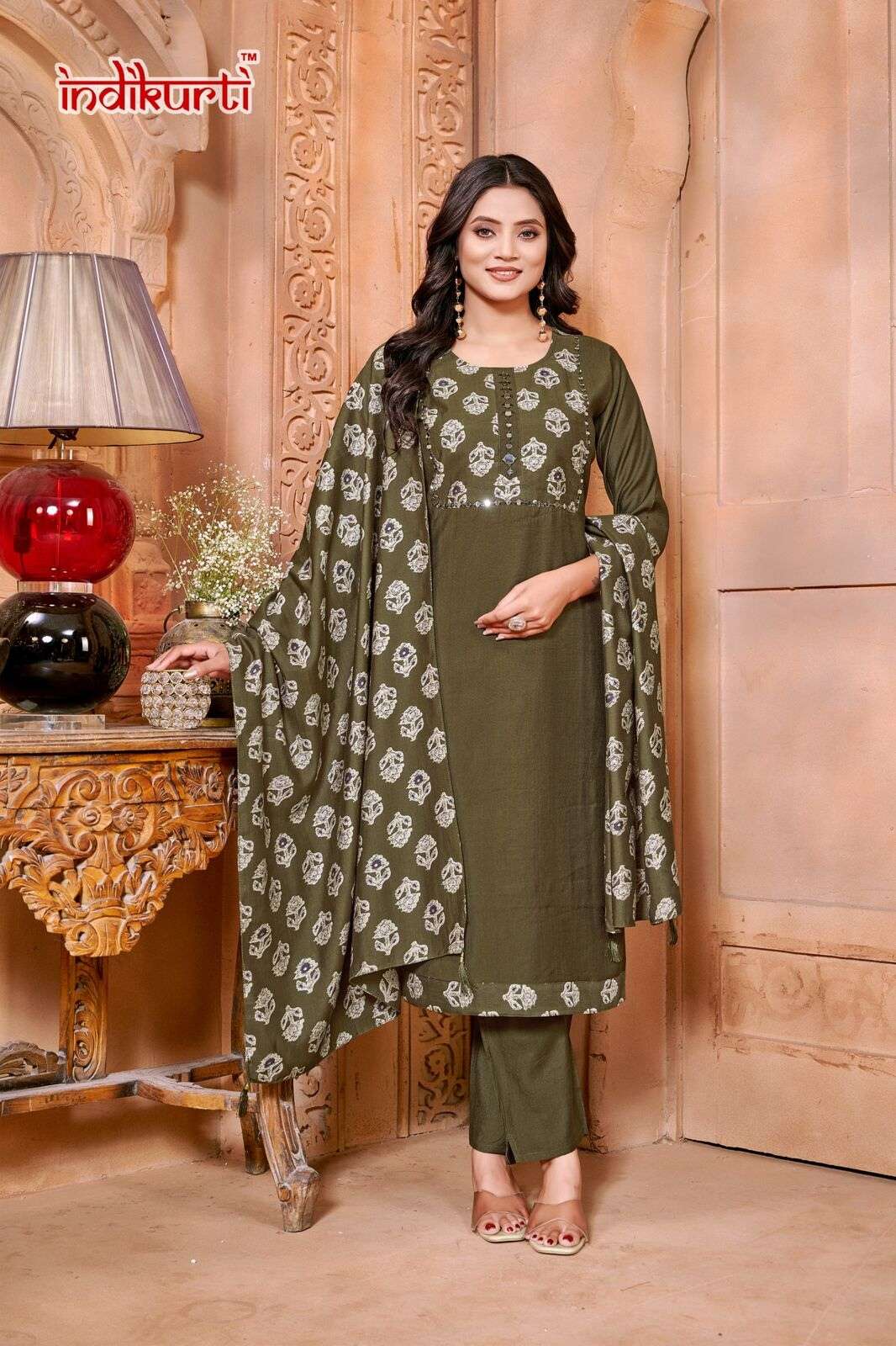 PAYAL VOL-2 BY INDIKURTI IN VETICAN PRINT WITH FANCY EMBROIDERY WORK