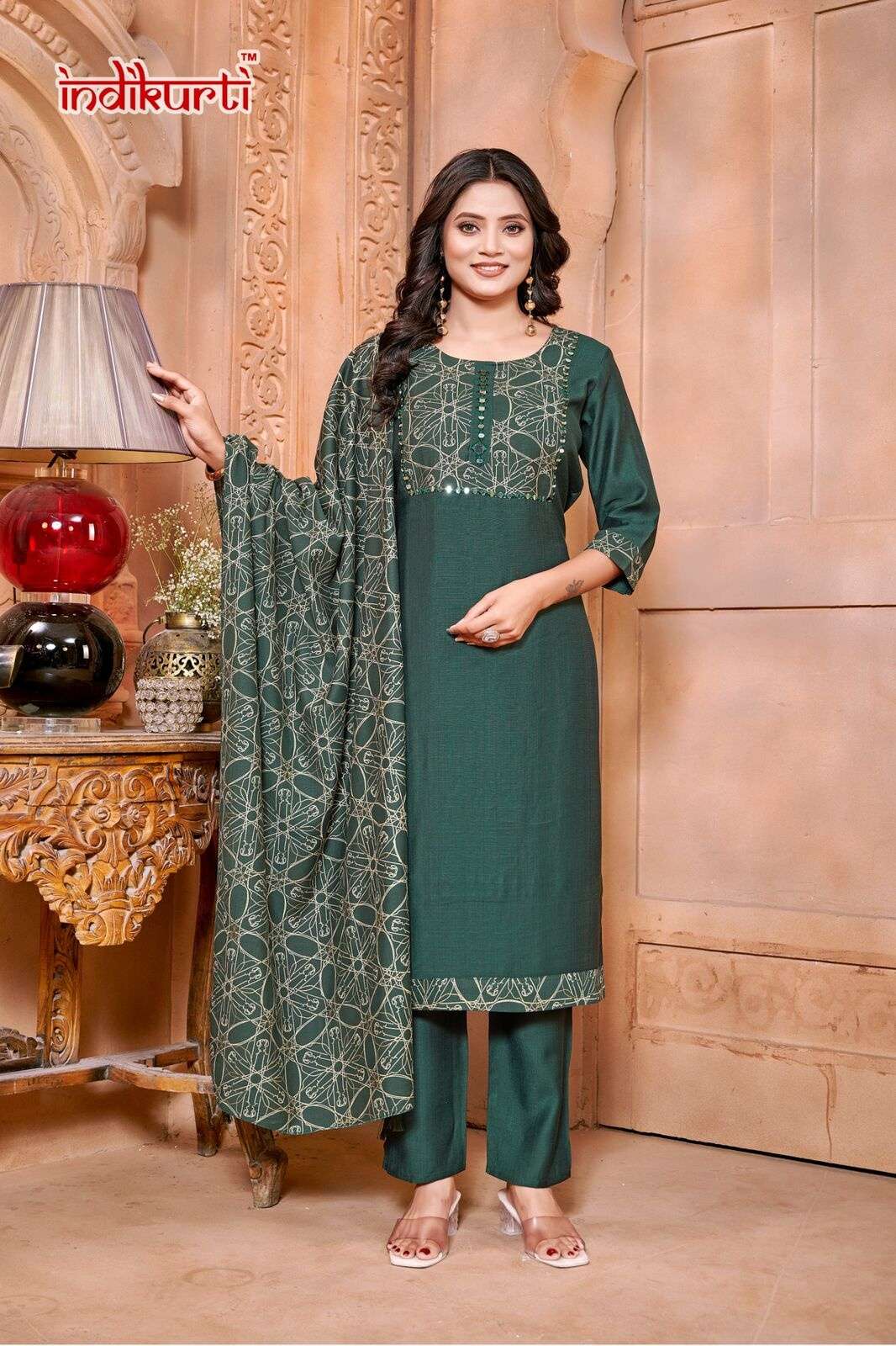 PAYAL VOL-2 BY INDIKURTI IN VETICAN PRINT WITH FANCY EMBROIDERY WORK