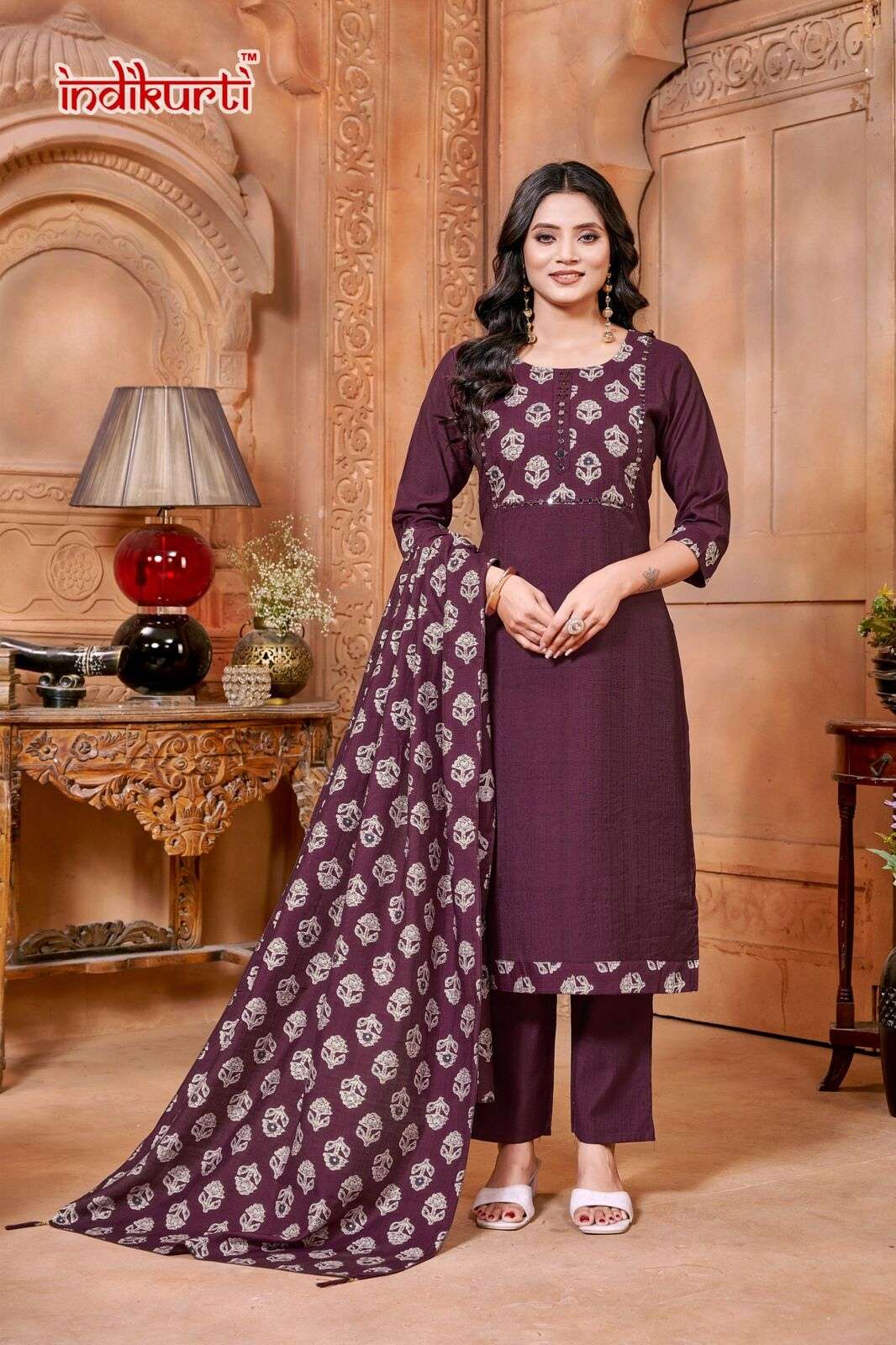 PAYAL VOL-2 BY INDIKURTI IN VETICAN PRINT WITH FANCY EMBROIDERY WORK