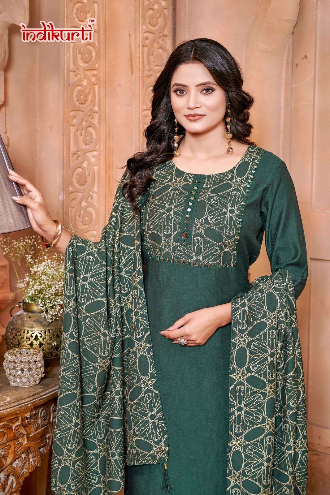 PAYAL VOL-2 BY INDIKURTI IN VETICAN PRINT WITH FANCY EMBROIDERY WORK