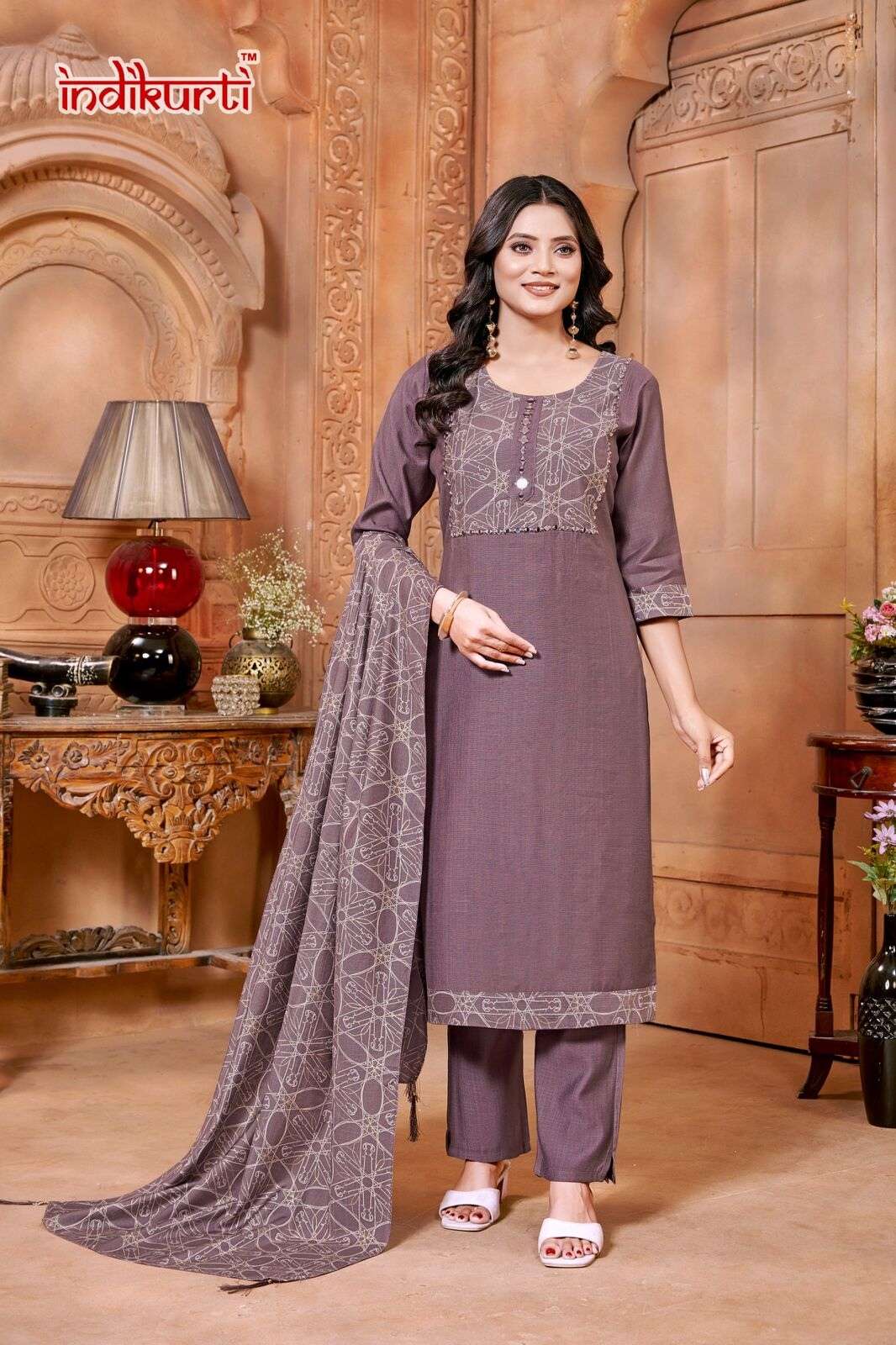 PAYAL VOL-2 BY INDIKURTI IN VETICAN PRINT WITH FANCY EMBROIDERY WORK