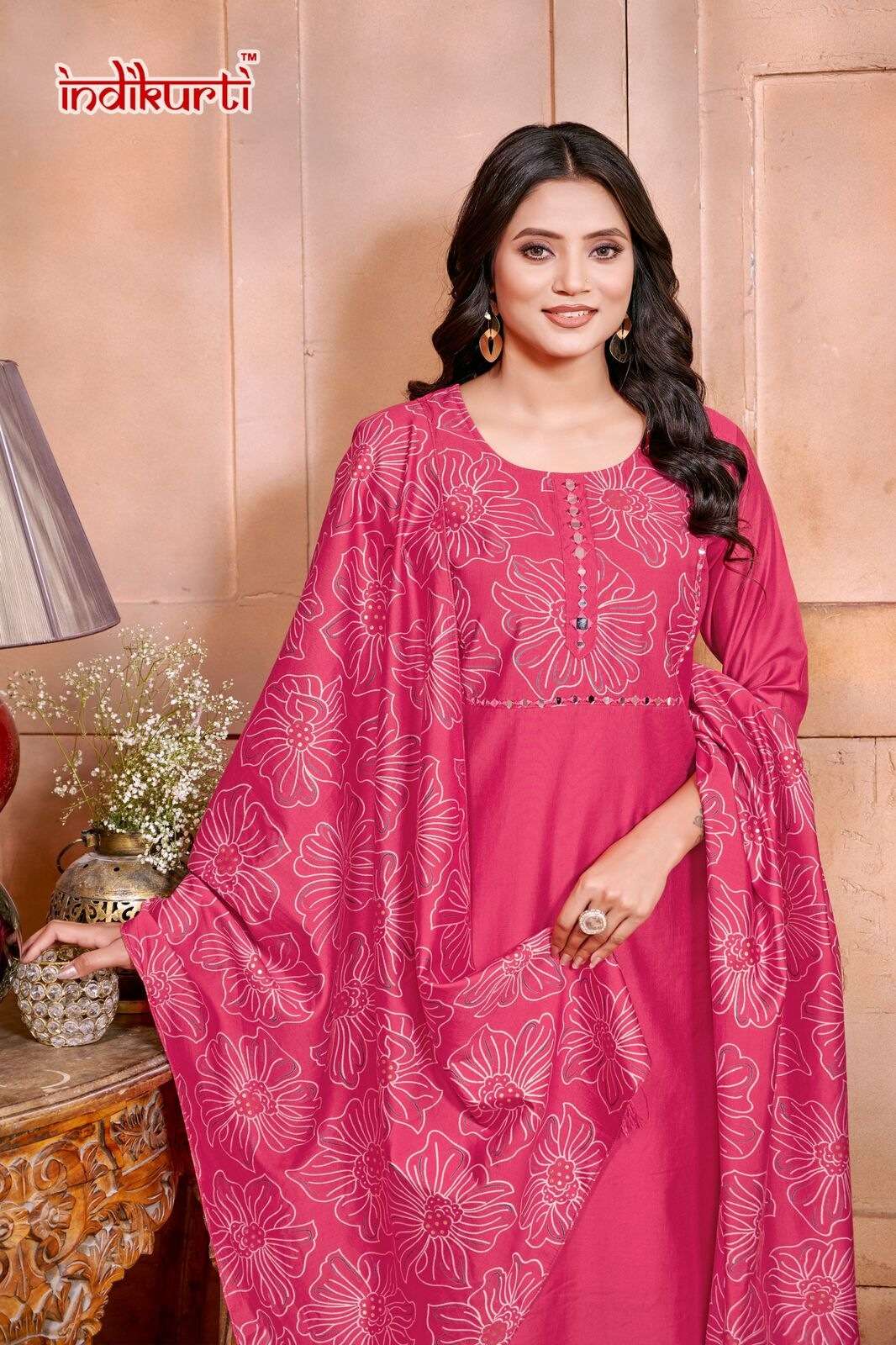 PAYAL VOL-2 BY INDIKURTI IN VETICAN PRINT WITH FANCY EMBROIDERY WORK