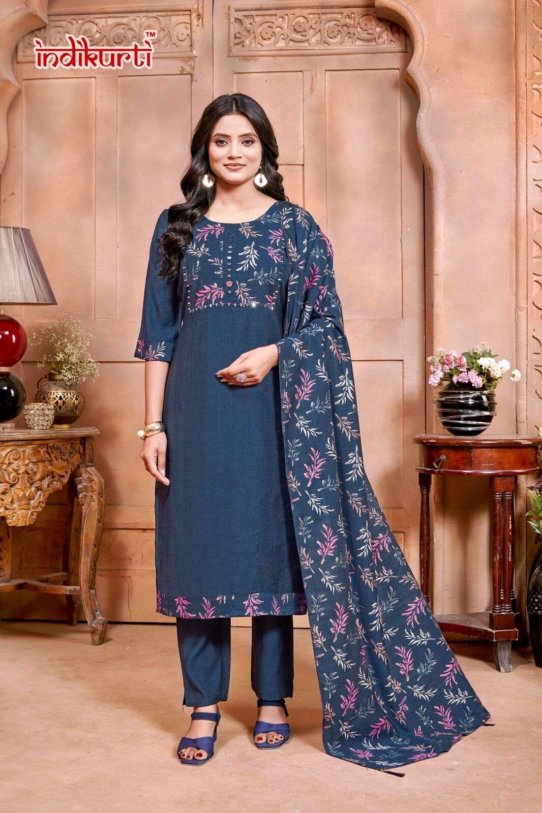 PAYAL VOL-2 BY INDIKURTI IN VETICAN PRINT WITH FANCY EMBROIDERY WORK