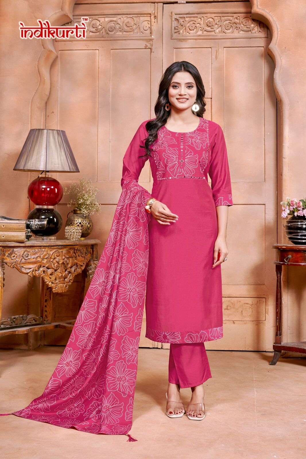 PAYAL VOL-2 BY INDIKURTI IN VETICAN PRINT WITH FANCY EMBROIDERY WORK