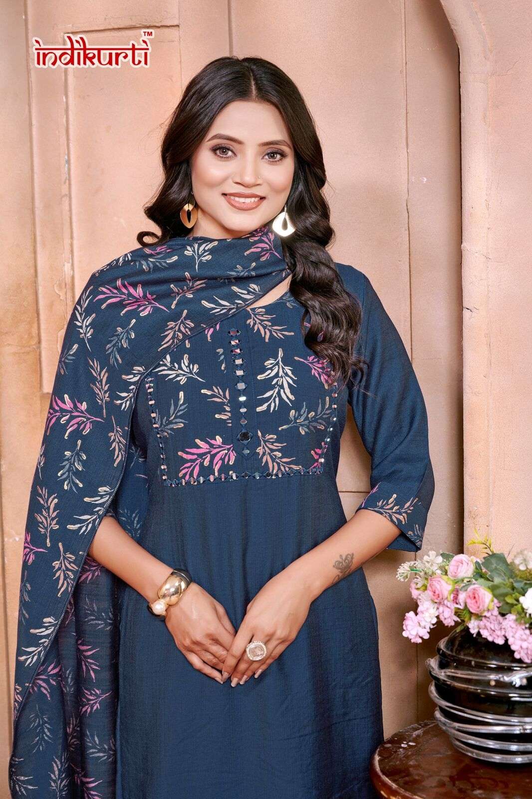 PAYAL VOL-2 BY INDIKURTI IN VETICAN PRINT WITH FANCY EMBROIDERY WORK