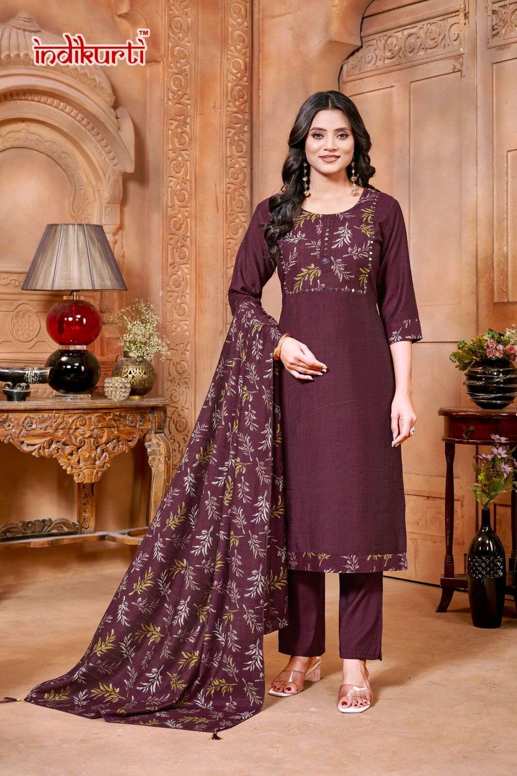 PAYAL VOL-2 BY INDIKURTI IN VETICAN PRINT WITH FANCY EMBROIDERY WORK