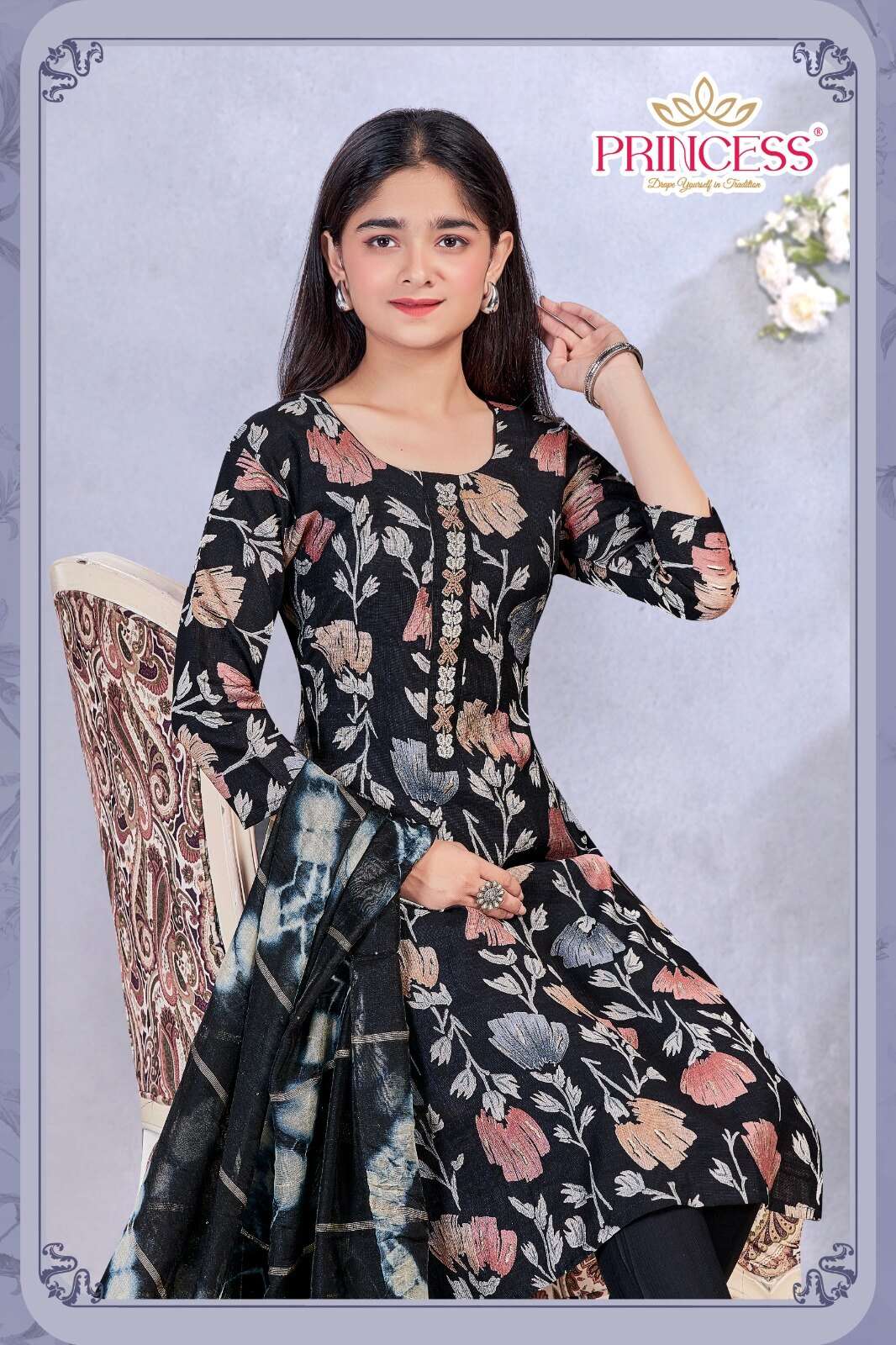 PRINCESS CREATION PRESENT NEW TEENAGE SALINA LOOK IN VATICAN PRINT GIRL SET 