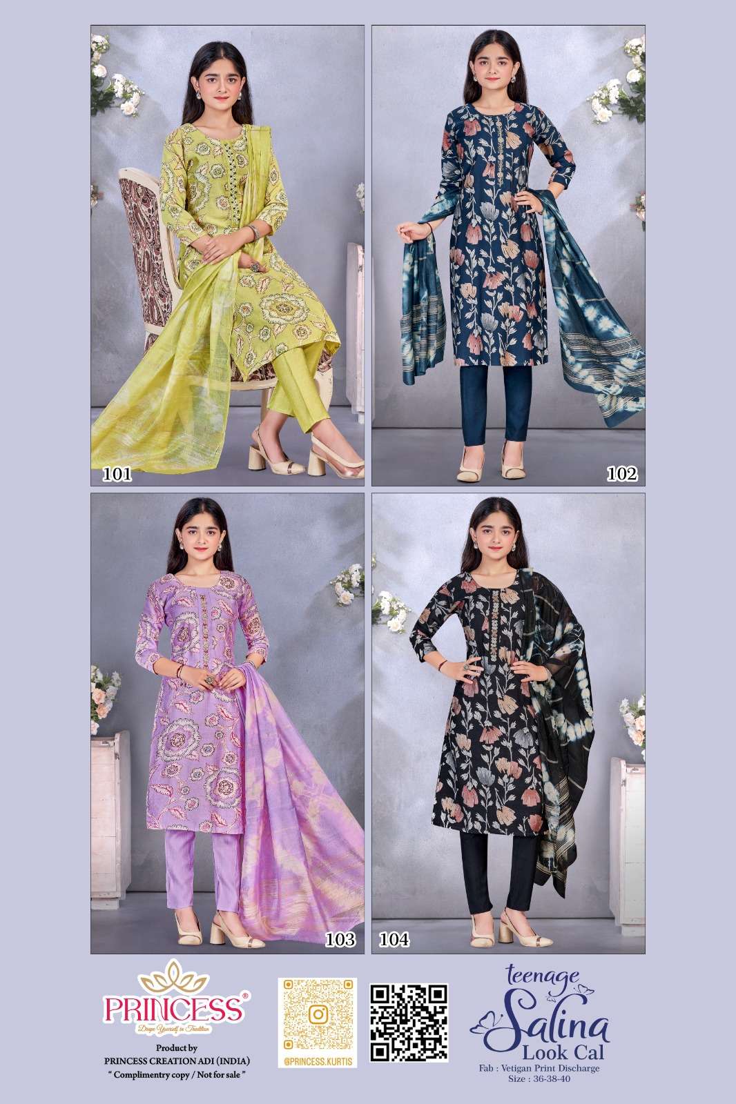 PRINCESS CREATION PRESENT NEW TEENAGE SALINA LOOK IN VATICAN PRINT GIRL SET 