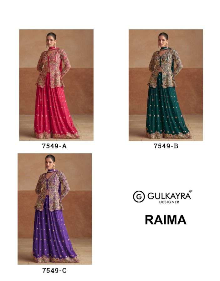 RAIMA BY GULKAYRA DESIGNER IN REAL CHINON WITH HEAVY EMBROIDERY WORK 