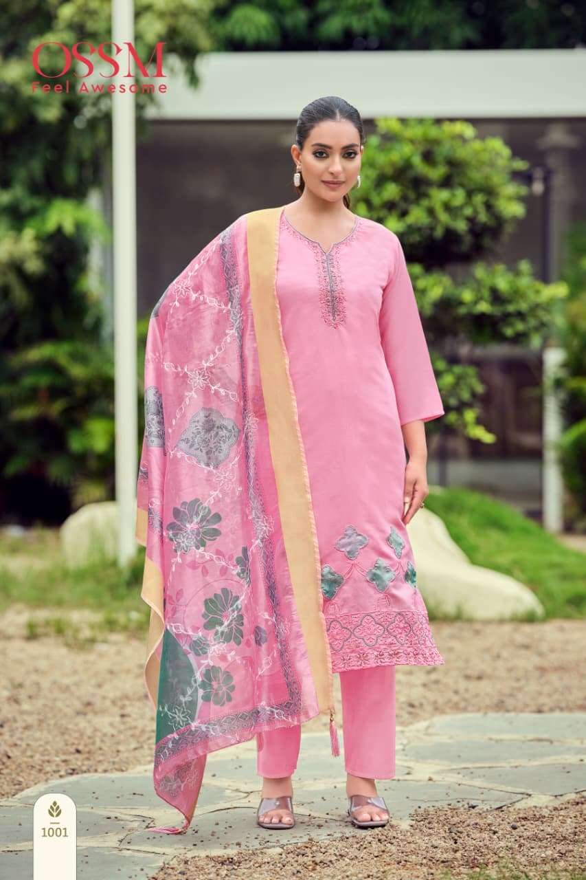 RANGEELA BY OSSM IN VISCOSE ROMAN SILK WITH EMBROIDERY WORK AND PANT POCKET 
