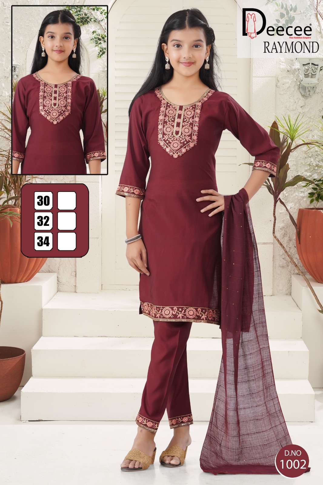 RAYMOND BY DEECEE IN ROMAN SILK PLAIN FABRIC STRAIGHT KURTI WITH SEQUENCE NECK DESIGN 