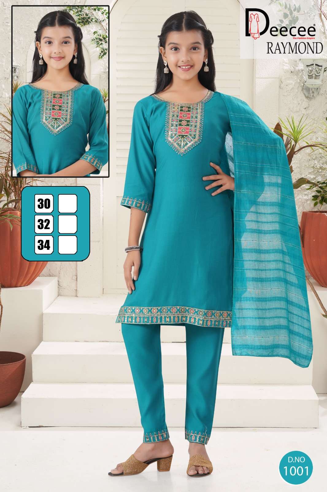 RAYMOND BY DEECEE IN ROMAN SILK PLAIN FABRIC STRAIGHT KURTI WITH SEQUENCE NECK DESIGN 