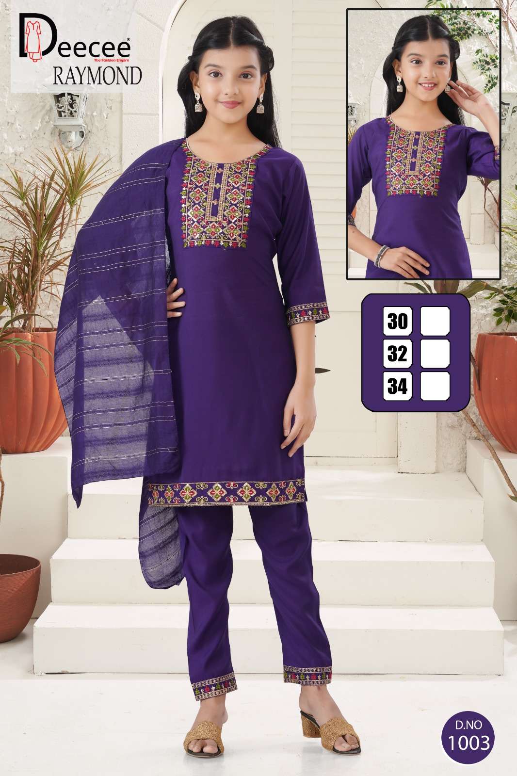 RAYMOND BY DEECEE IN ROMAN SILK PLAIN FABRIC STRAIGHT KURTI WITH SEQUENCE NECK DESIGN 