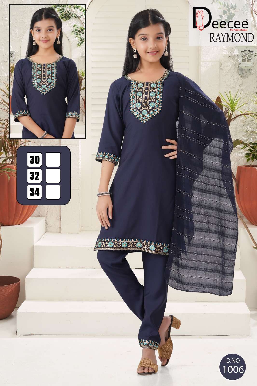 RAYMOND BY DEECEE IN ROMAN SILK PLAIN FABRIC STRAIGHT KURTI WITH SEQUENCE NECK DESIGN 