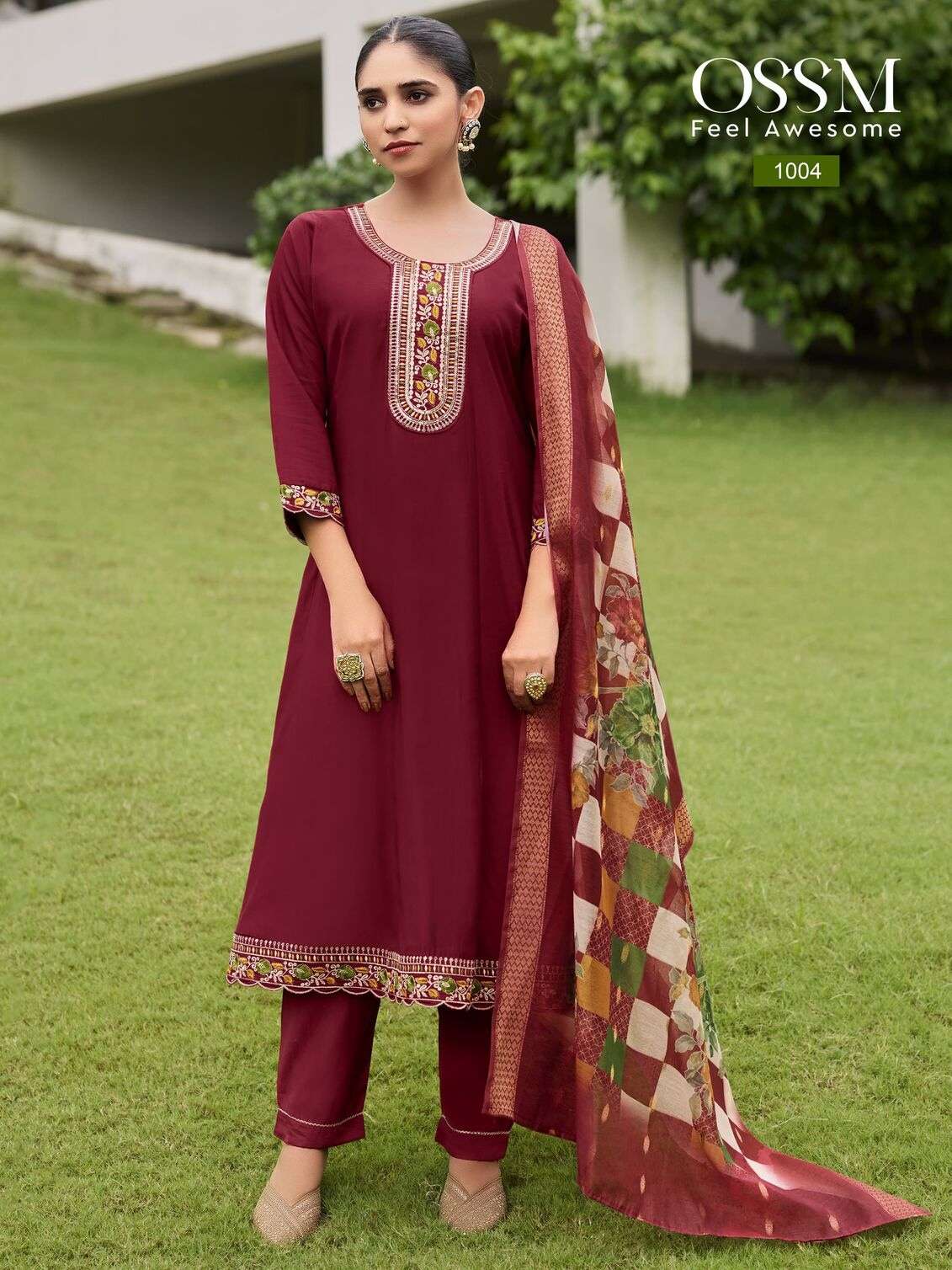 RESHAM VOL-2 BY OSSM IN ANARKALI VISCOS ROMAN SILK WITH HEAVY EMBROIDERY AND FLAIR