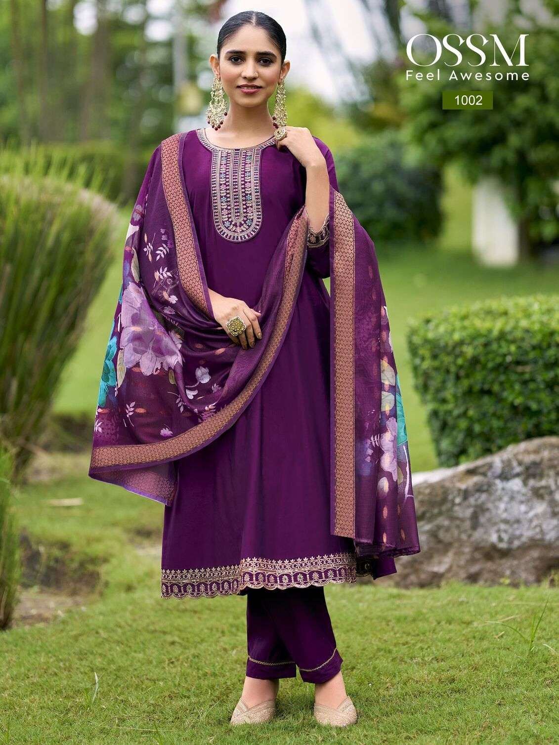RESHAM VOL-2 BY OSSM IN ANARKALI VISCOS ROMAN SILK WITH HEAVY EMBROIDERY AND FLAIR