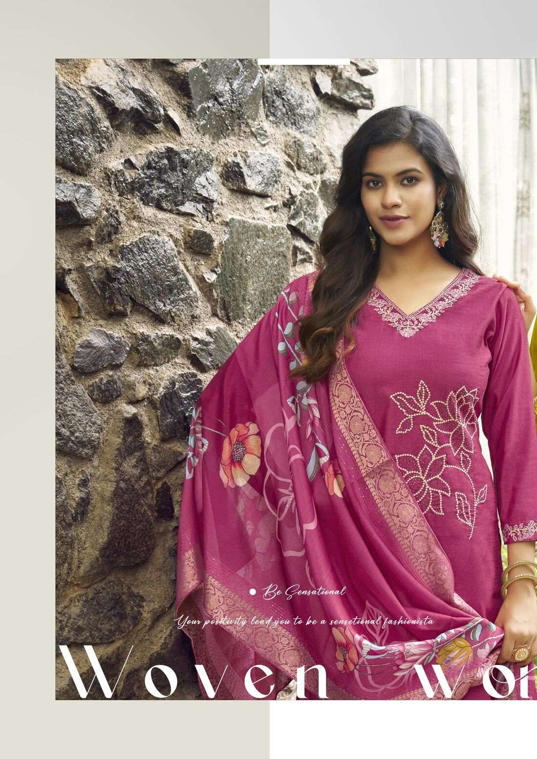 RITOO BY WOODEE IN PREMIUM QUALITY VISCOSE VATICAN SILK WITH STYLISH THREAD WORK 