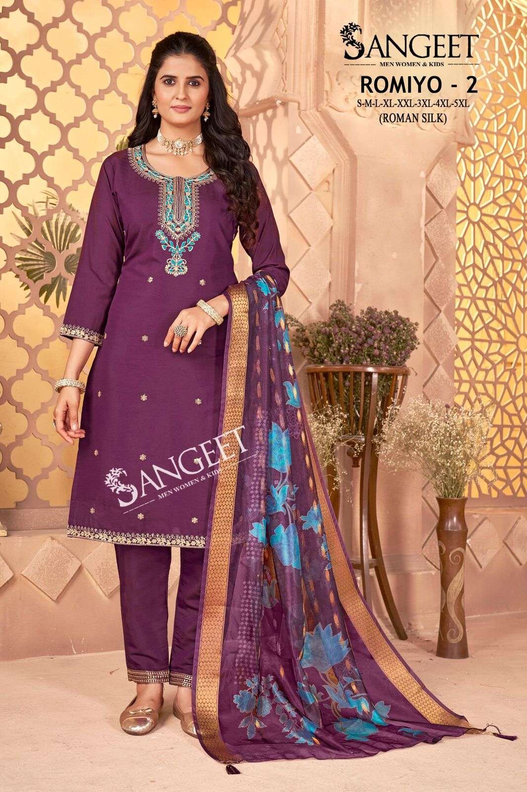 ROMIYO-2 BY SANGEET IN ROMAN SILK WITH FULL EMBROIDERY SEQUENCE WORK 