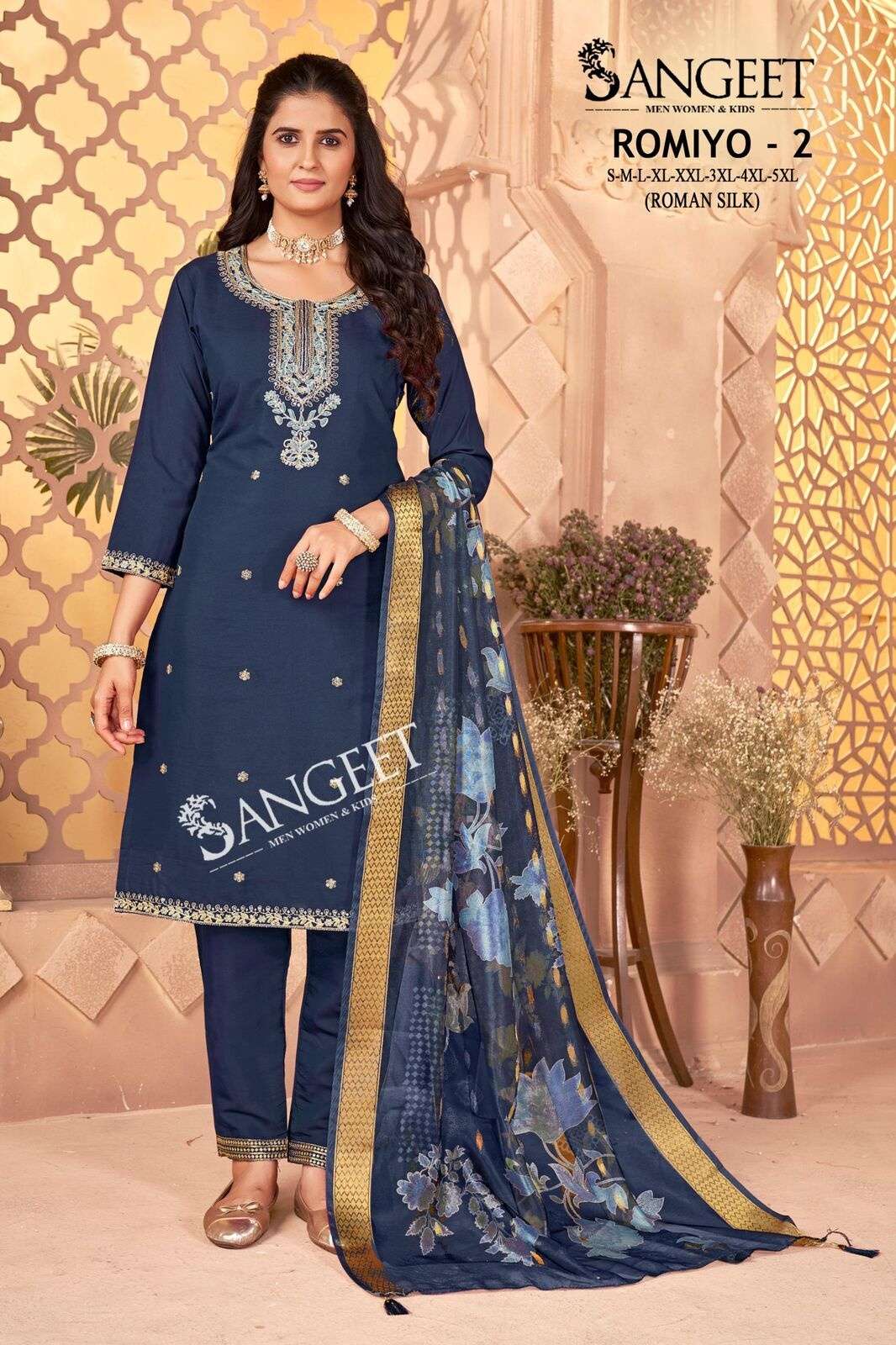 ROMIYO-2 BY SANGEET IN ROMAN SILK WITH FULL EMBROIDERY SEQUENCE WORK 