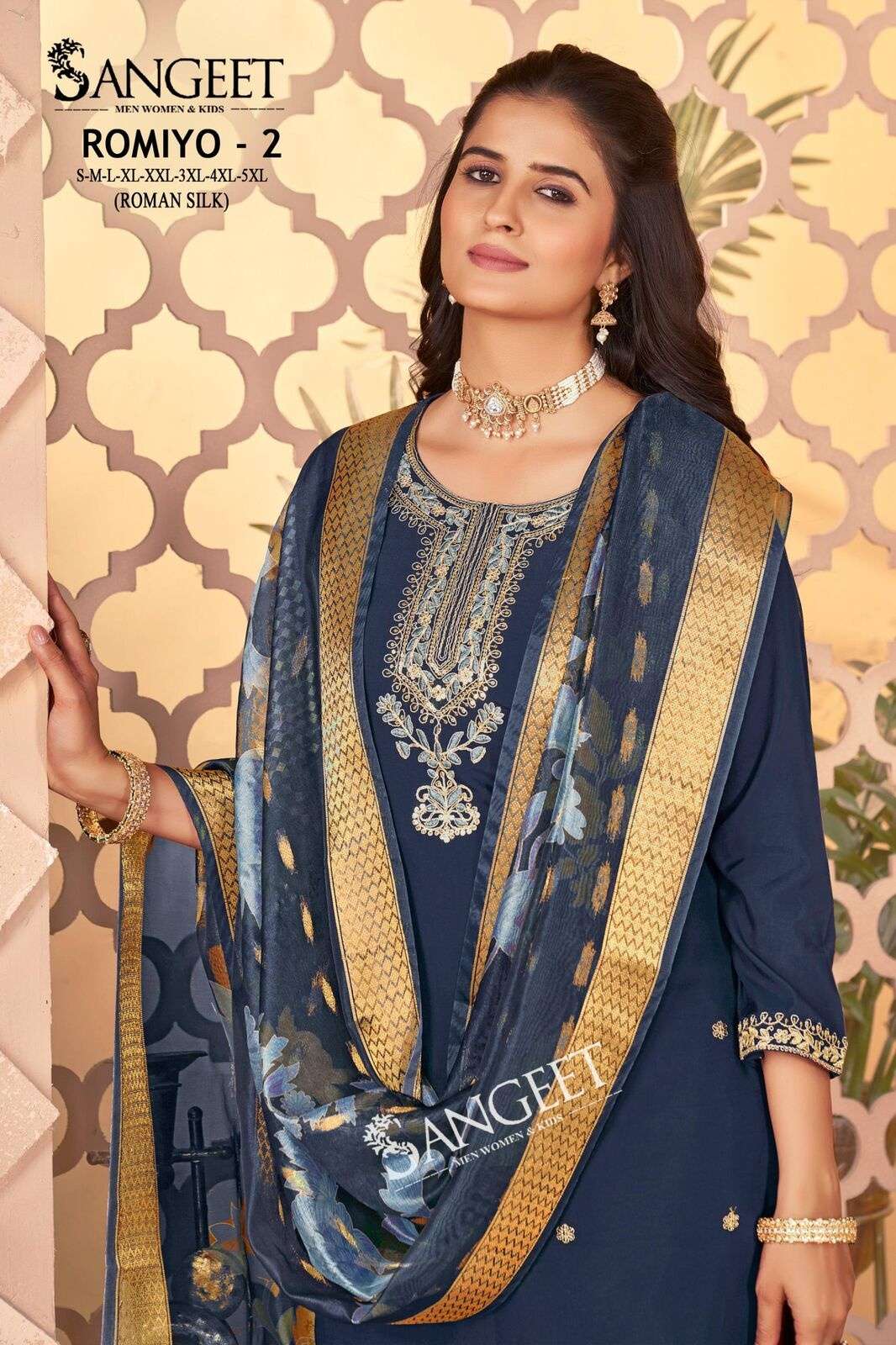 ROMIYO-2 BY SANGEET IN ROMAN SILK WITH FULL EMBROIDERY SEQUENCE WORK 