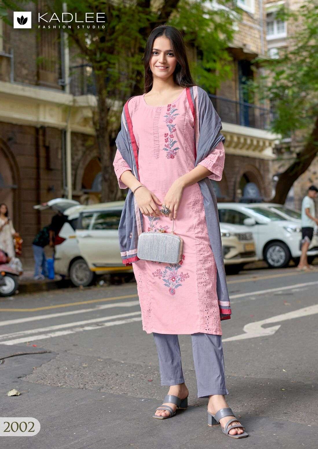 ROOHI BY KADLEE IN SHIFLI COTTON WITH HAND & THREADWORK AND MULL COTTON DUPATTA 