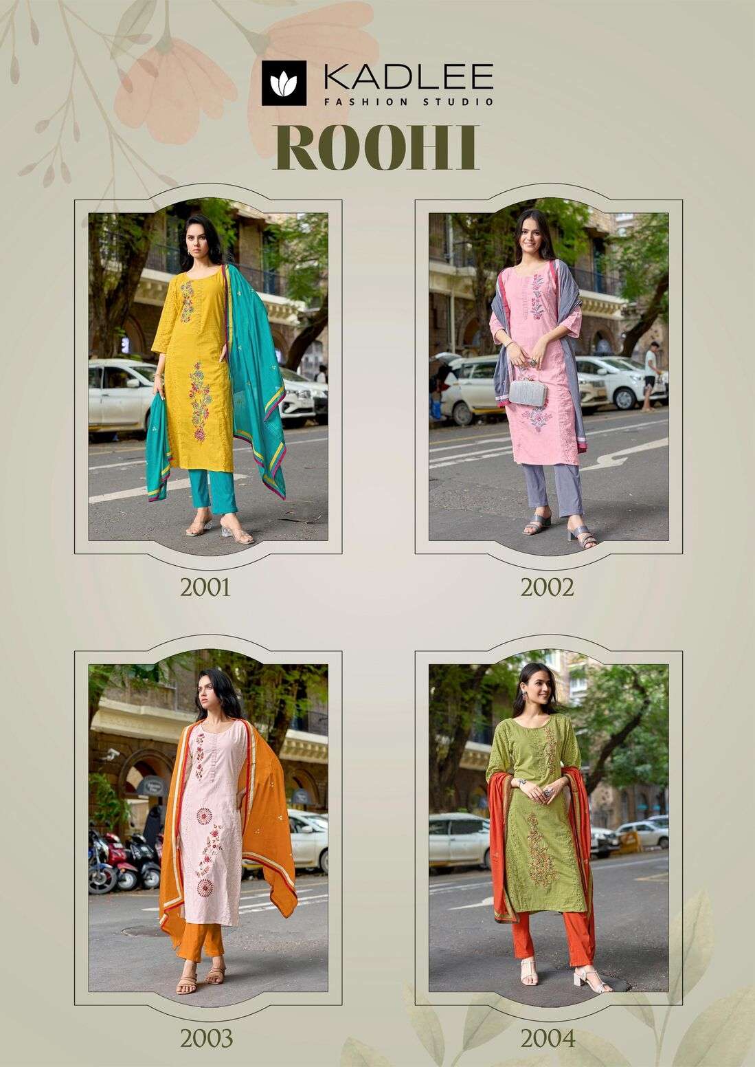 ROOHI BY KADLEE IN SHIFLI COTTON WITH HAND & THREADWORK AND MULL COTTON DUPATTA 