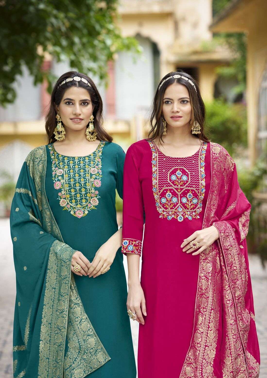 ROSHANI VOL-2 BY KARISSA ROMAN SILK KHATALI WORK EMBROIDERY TOP PANT WITH DUPATTA 