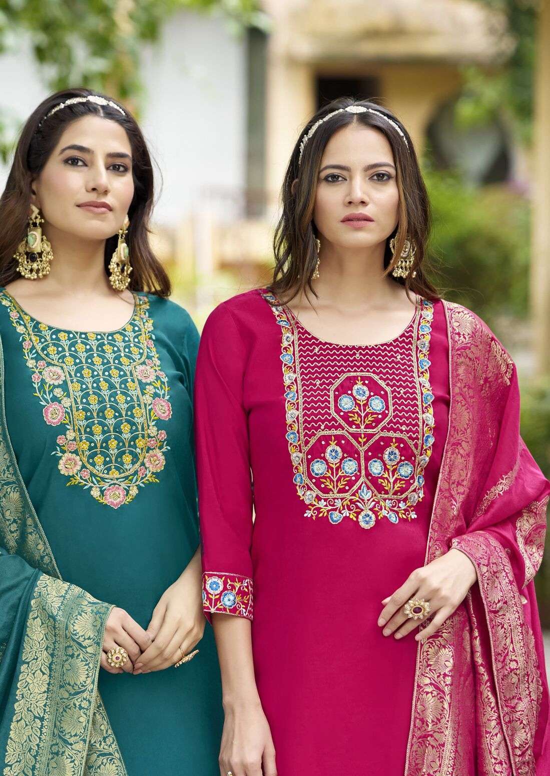 ROSHANI VOL-2 BY KARISSA ROMAN SILK KHATALI WORK EMBROIDERY TOP PANT WITH DUPATTA 