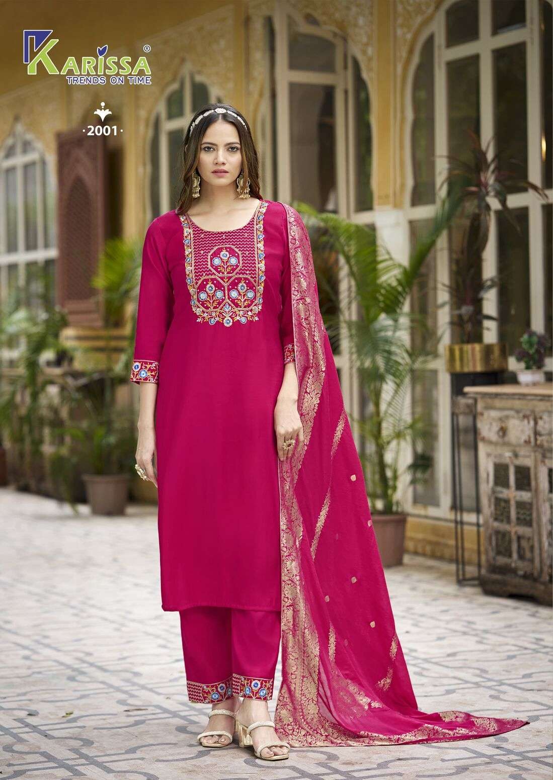 ROSHANI VOL-2 BY KARISSA ROMAN SILK KHATALI WORK EMBROIDERY TOP PANT WITH DUPATTA 