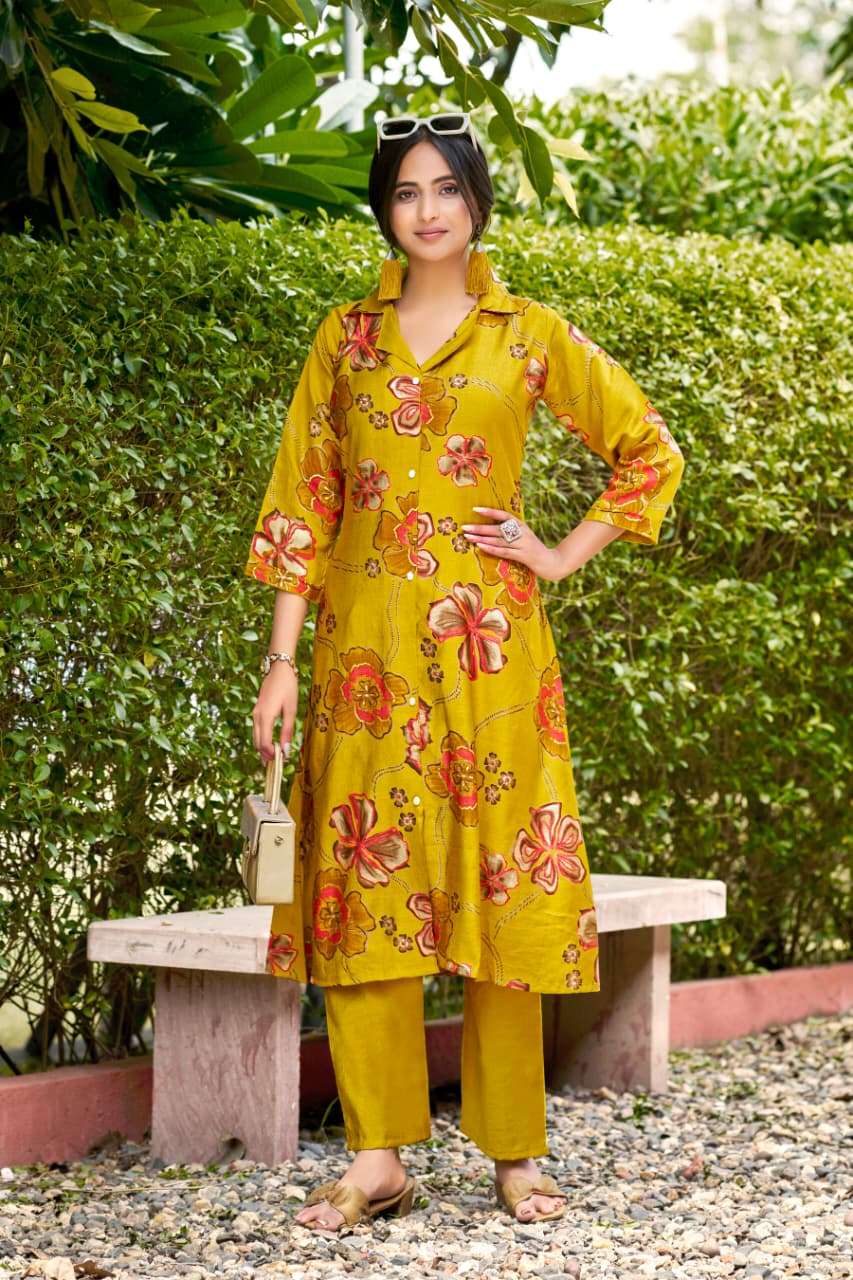 ROSY VOL-2 BY OSSM IN VETICAN DISCHARGE PRINT A LINE KURTI PANT WITH POCKET 