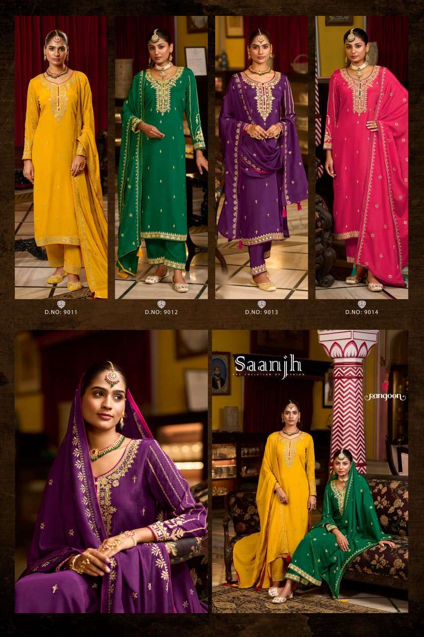 SAANJH BY RANGOON IN CHINON WITH FANCY HEAVY CODE WORK AND FULL INNER 