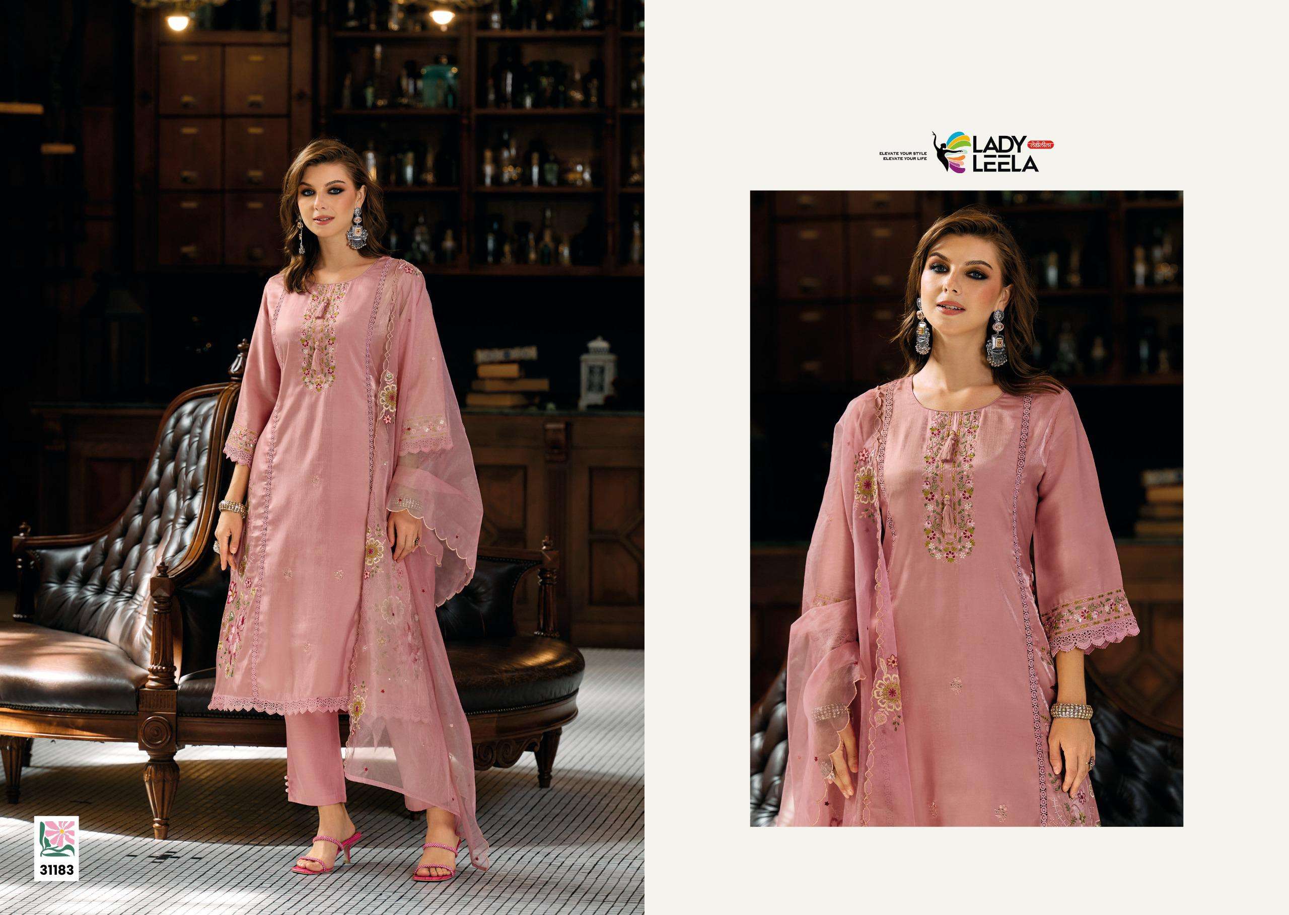 SAAZ BY LADY LEELA IN VISCOSE ROMAN SILK WITH DESIGNER HEAVY EMBROIDERY WORK 