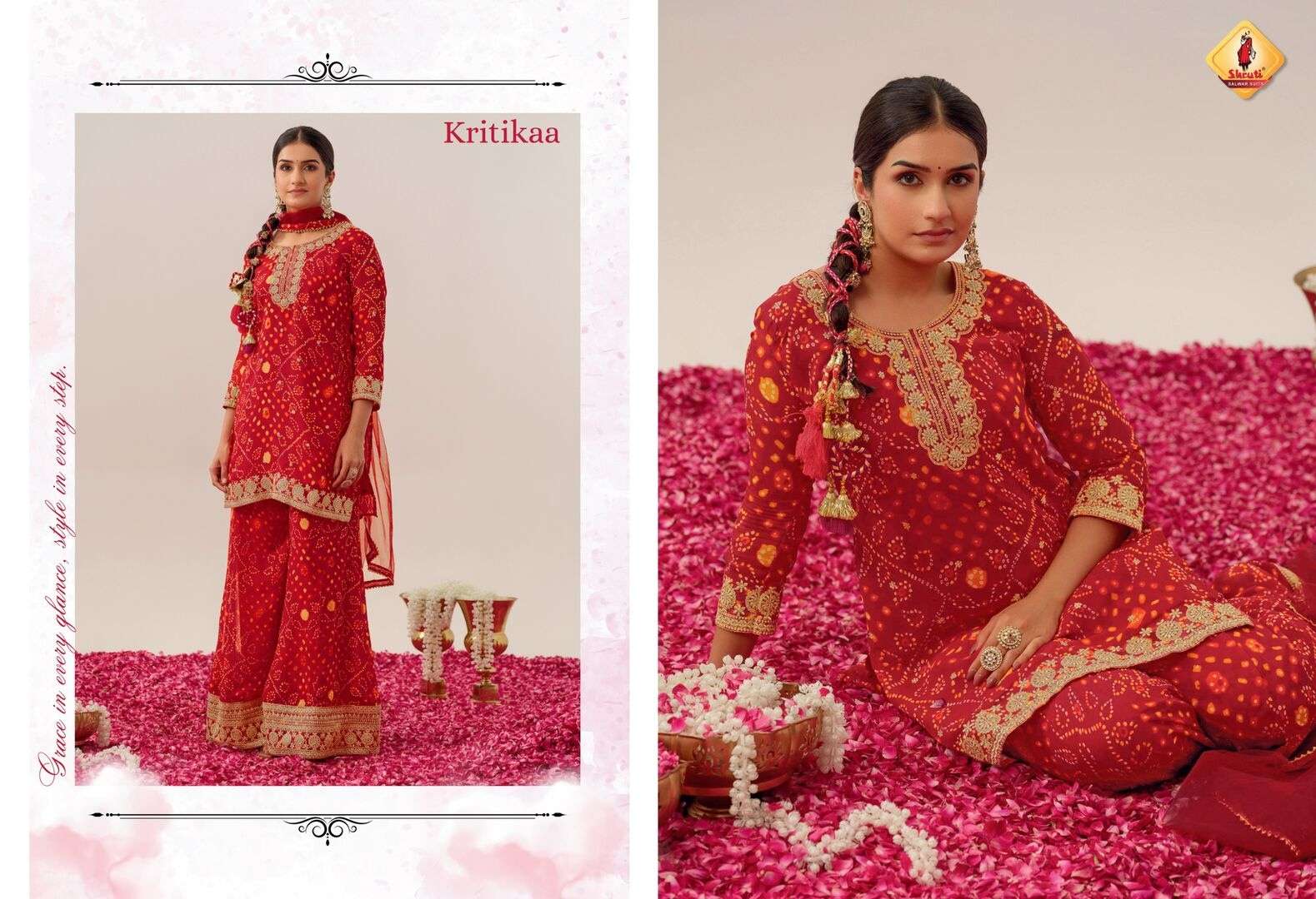 SABHYATA VOL-5 BY SHRUTI SUIT IN HEAVY REAL GEORGETTE WITH ZARI SEQUENCE EMBROIDERY WORK 