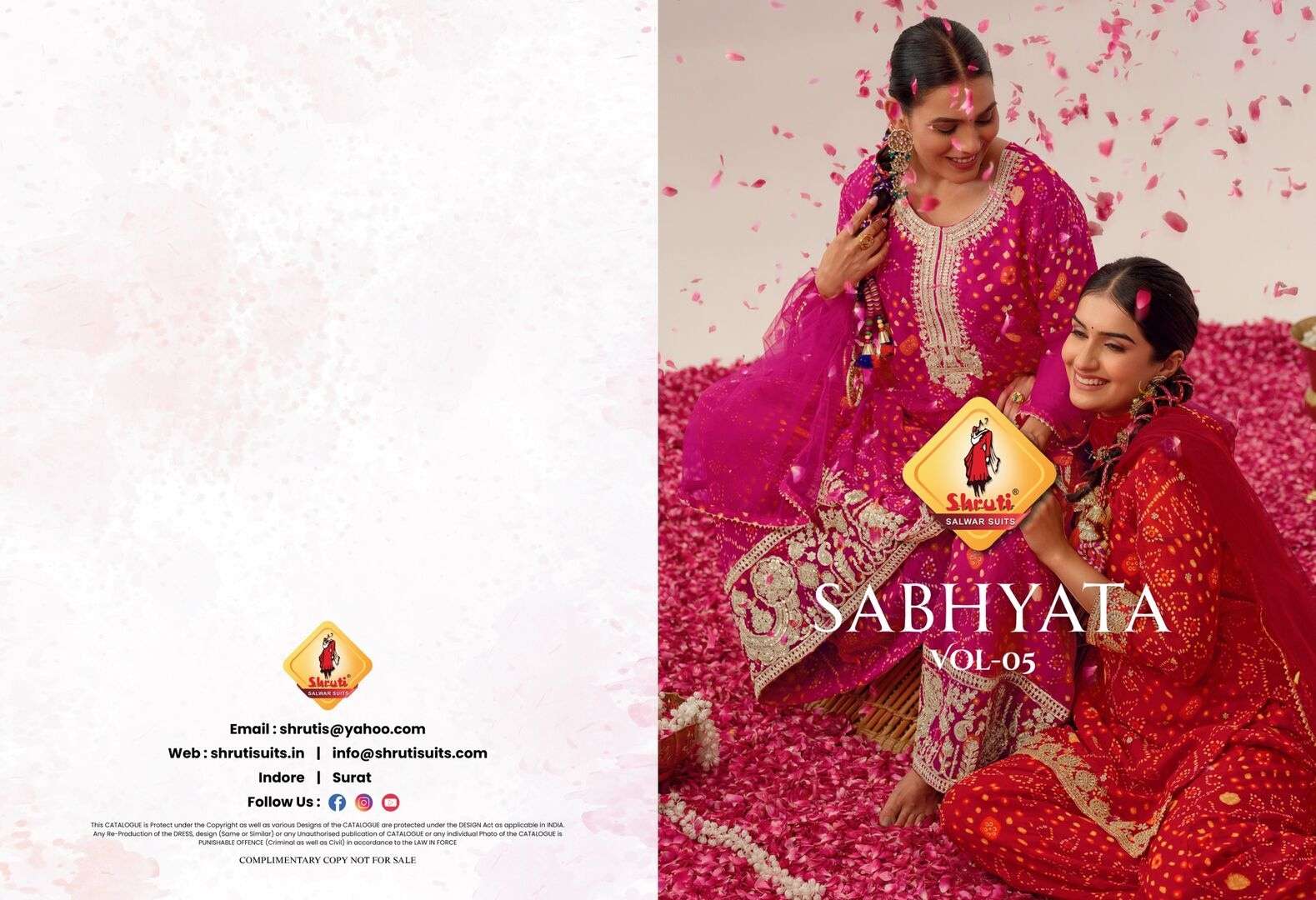 SABHYATA VOL-5 BY SHRUTI SUIT IN HEAVY REAL GEORGETTE WITH ZARI SEQUENCE EMBROIDERY WORK 