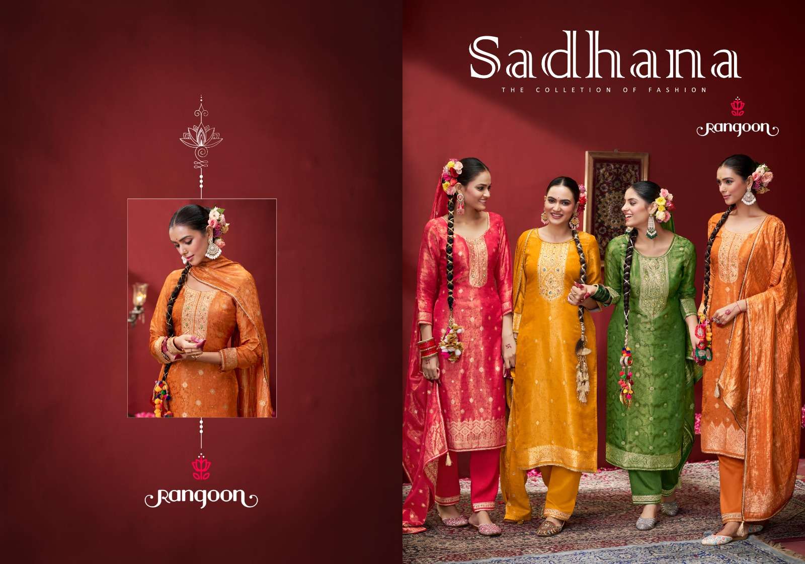 SADHANA BY RANGOON IN PURE SIMMER JACQUARD WITH FANCY KHATLI HANDWORK 