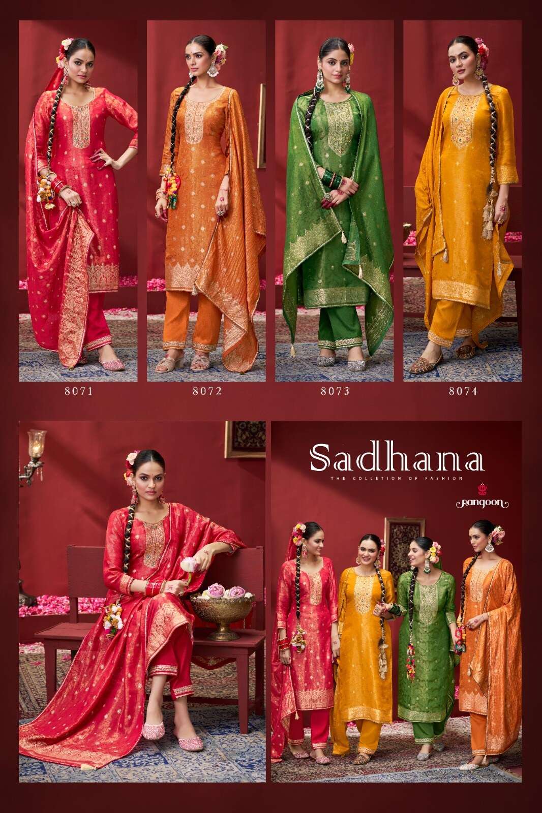 SADHANA BY RANGOON IN PURE SIMMER JACQUARD WITH FANCY KHATLI HANDWORK 