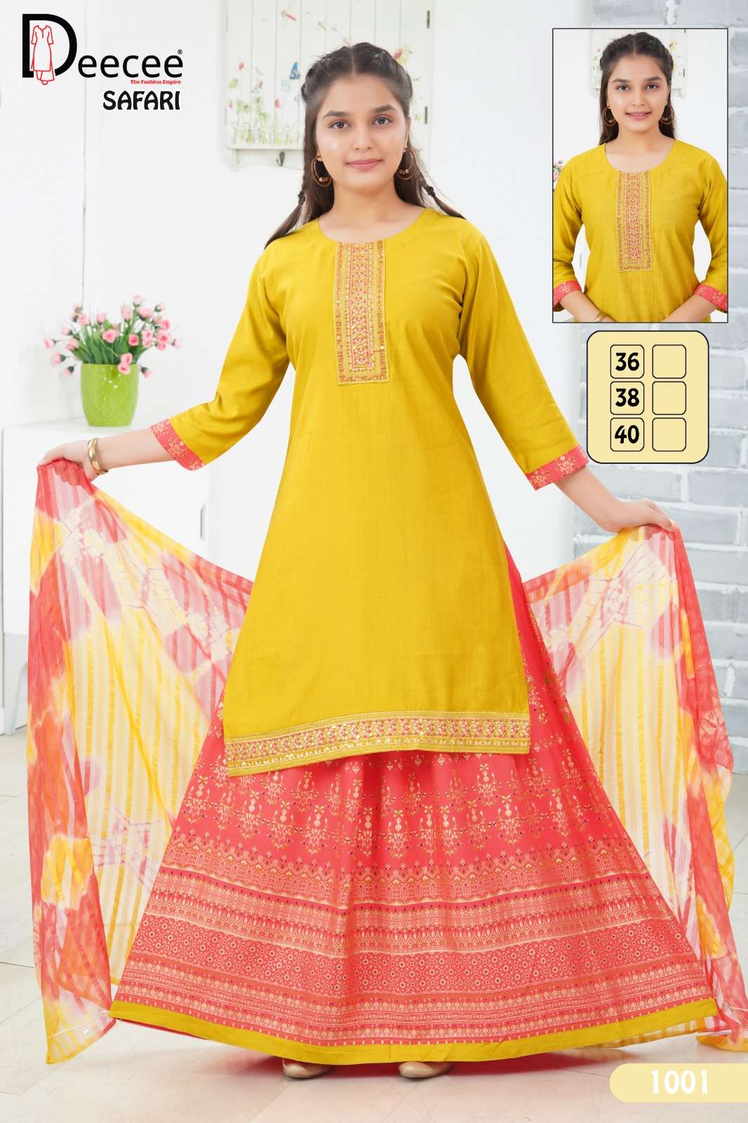 SAFARI BY DEECEE IN DOBBY SELF BUTTE PLAIN FABRIC WITH COMPUTER EMBROIDERY WORK 