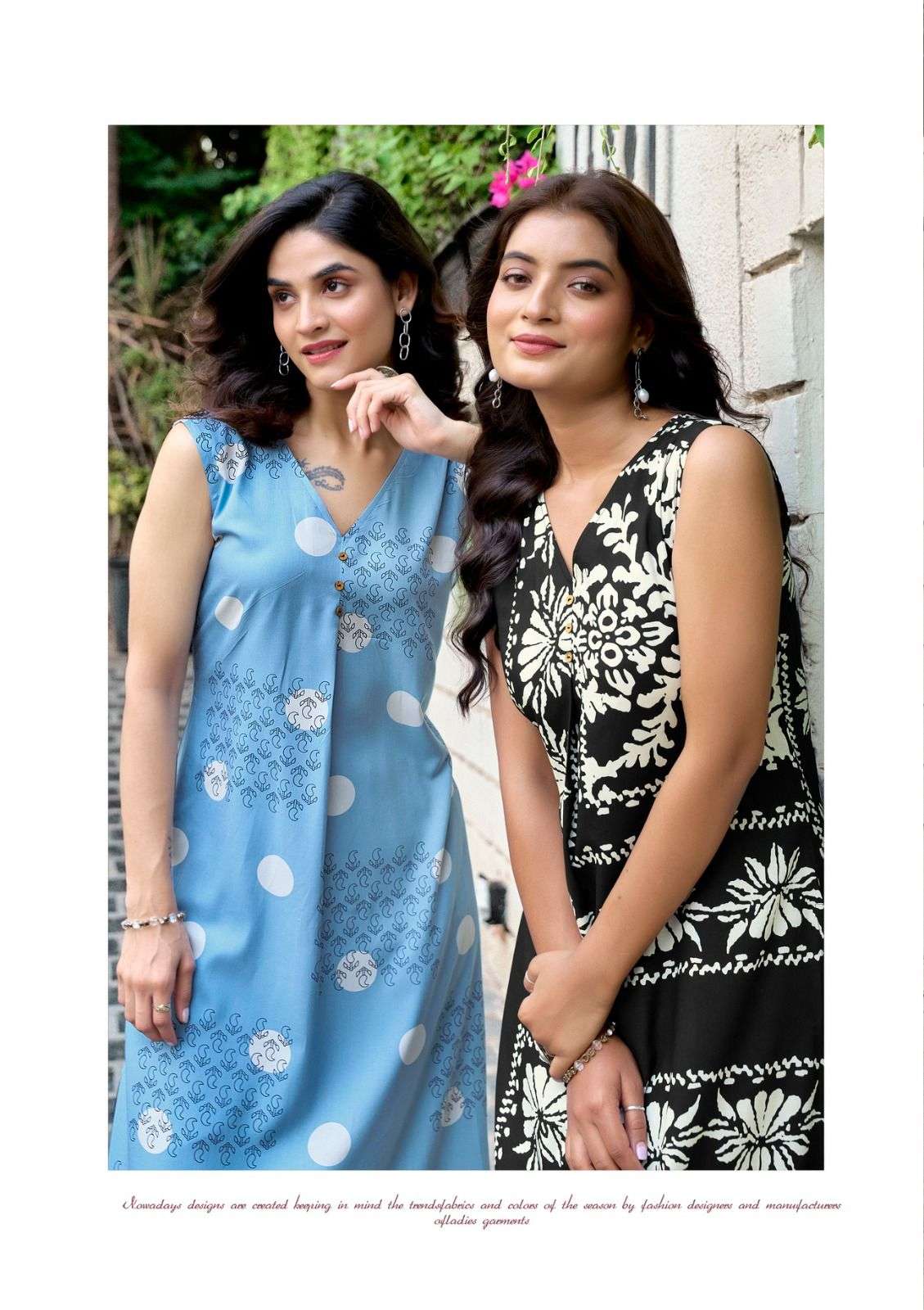 SAFFRON BY MITTOO IN RAYON PRINT WITH SLEVEE ATTACHED WITH BEAUTYFULL PRINT 