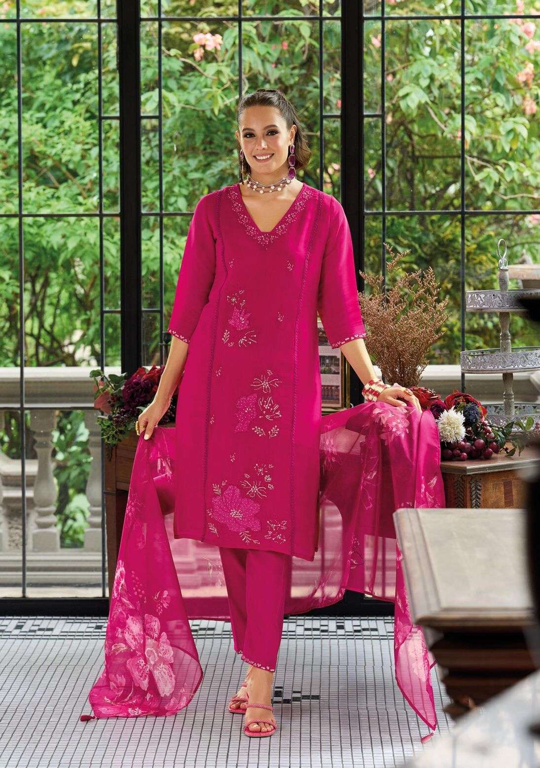 SAIYAARA BY LADY LEELA IN VISCOSE MUL CHANDERI FABRIC LUXURY FESTIVE COLLECTION WITH WORK 