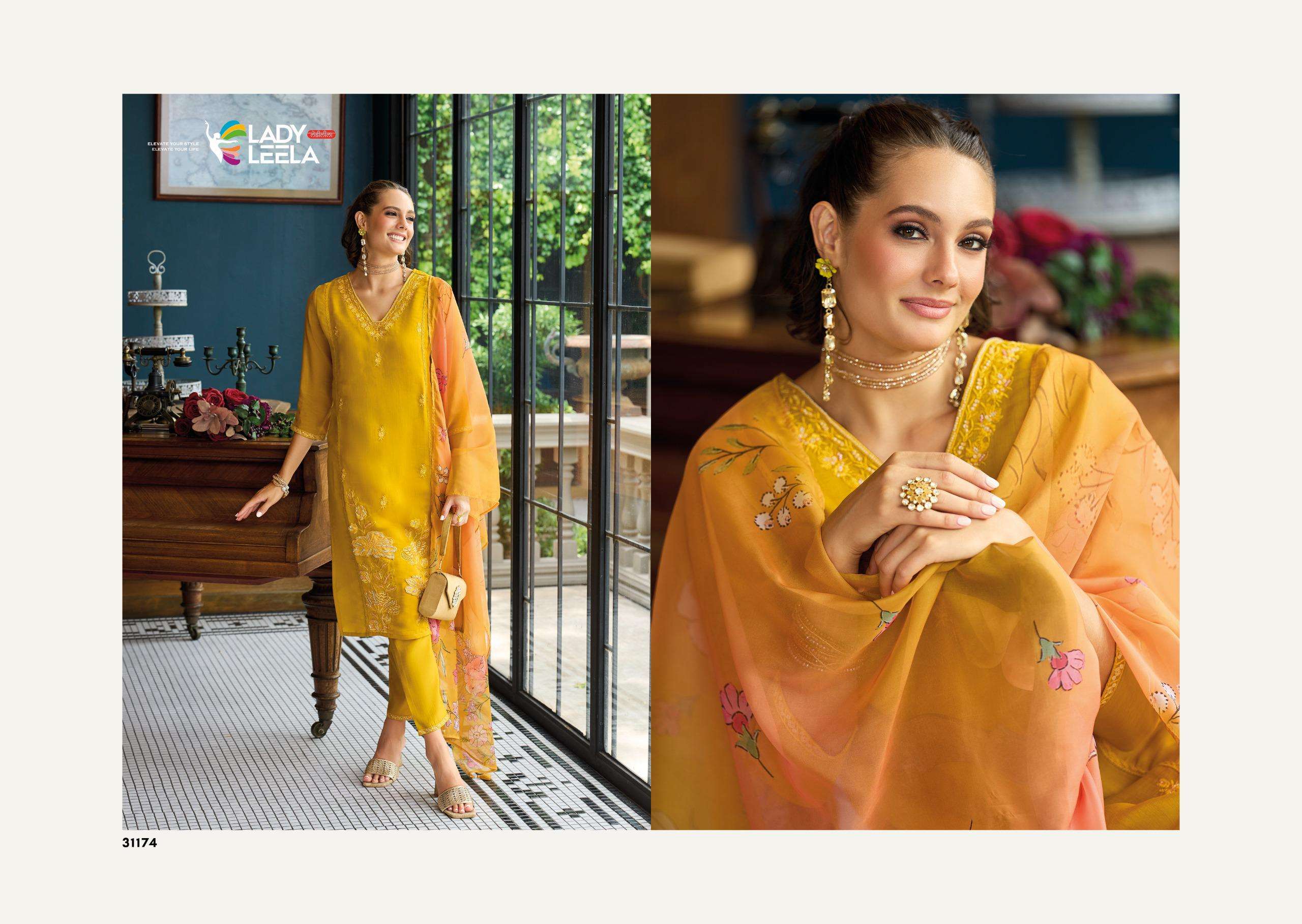 SAIYAARA BY LADY LEELA IN VISCOSE MUL CHANDERI FABRIC LUXURY FESTIVE COLLECTION WITH WORK 